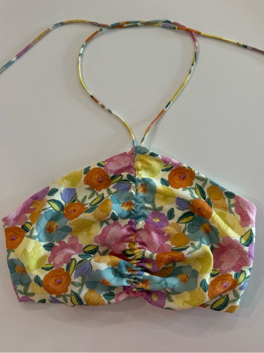 ZARA Pastel Rainbow Smocked Halter Top